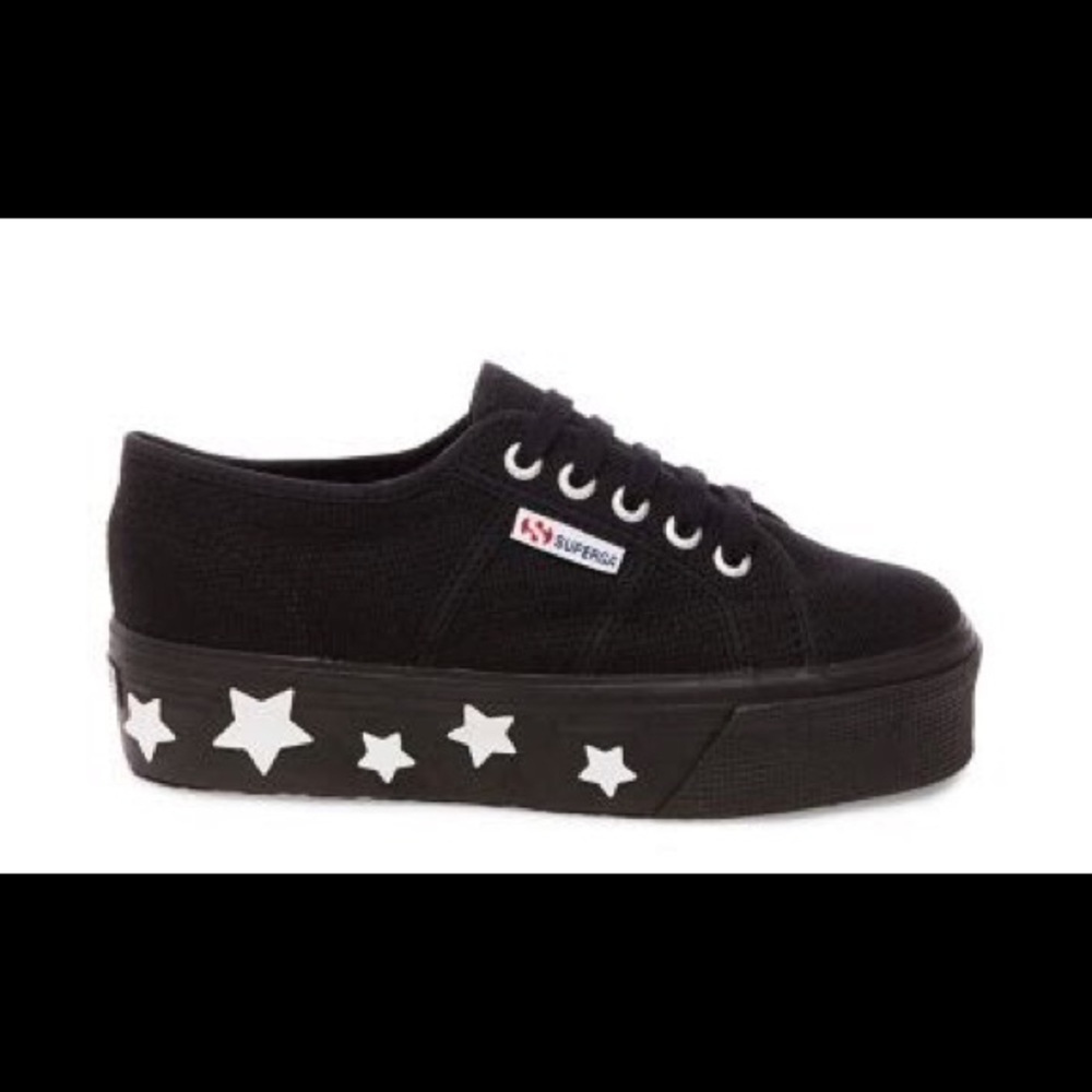 Superga Star Platform Sneakers (Black)